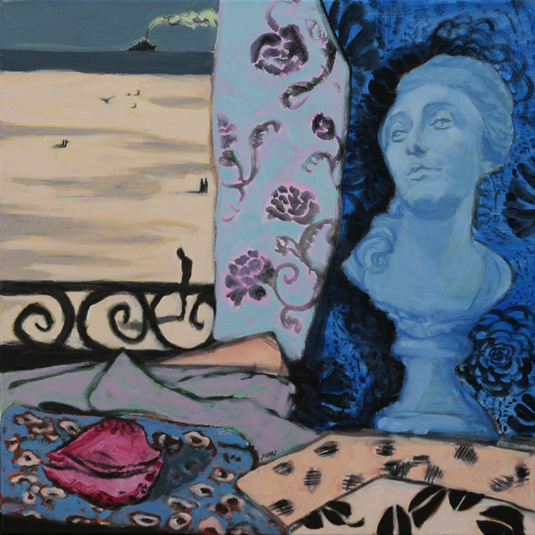 Buste et porcelaine - 60x60 - huile sur toile